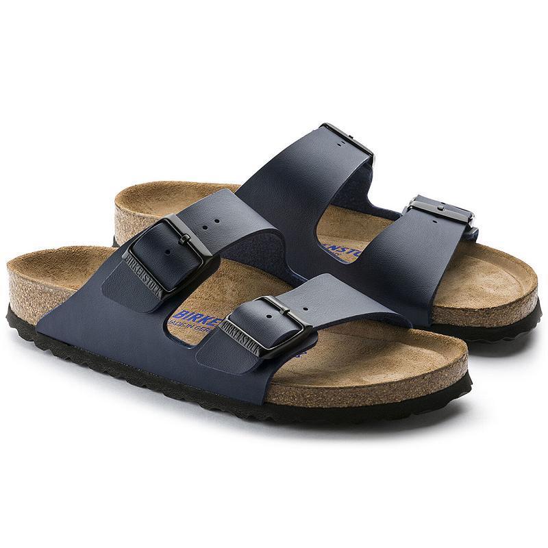 Birkenstock Soft Footbed Birko Flor Arizona Dame Mørkeblå | DK 77FDN